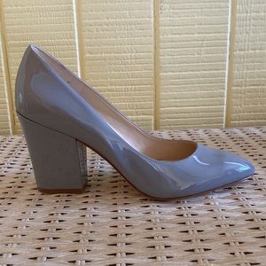 Virtually new Light gray patent pumps